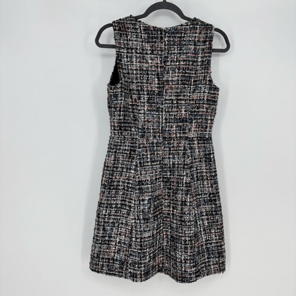 Gal Meets Glam Katherine Tweed Sleeveless Dress Sz 4 Old Money Ivy League Black - Picture 3 of 10